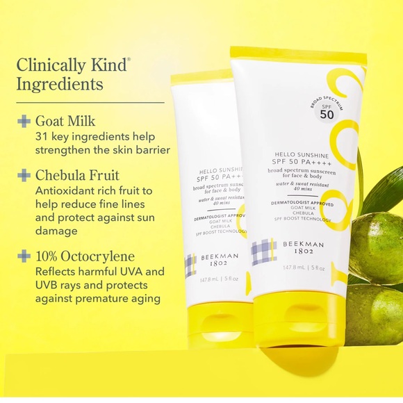 NIB βοΈ Beekman 1802 Hello Sunshine SPF 50
Sunscreen for Face & Body - Picture 3 of 7